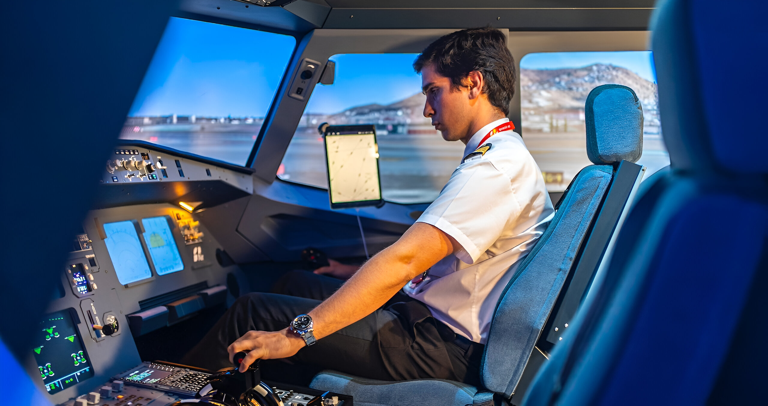 Piloto en simulador de vuelo - Centro de instrucción Digital Air